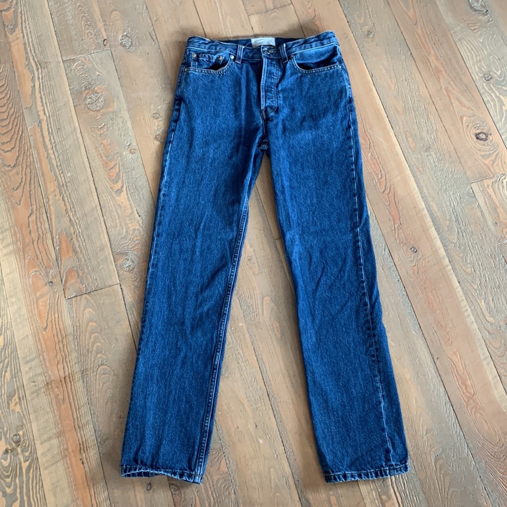 Everlane Everyone Vintage Jean, size E3 x 32 (M 28, W 26),Deep Atlantic, EUC!
